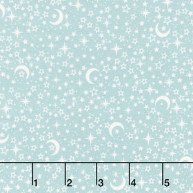 Little Ones - Stars Teal Yardage