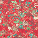 Adorn - Bloom Red Metallic Yardage