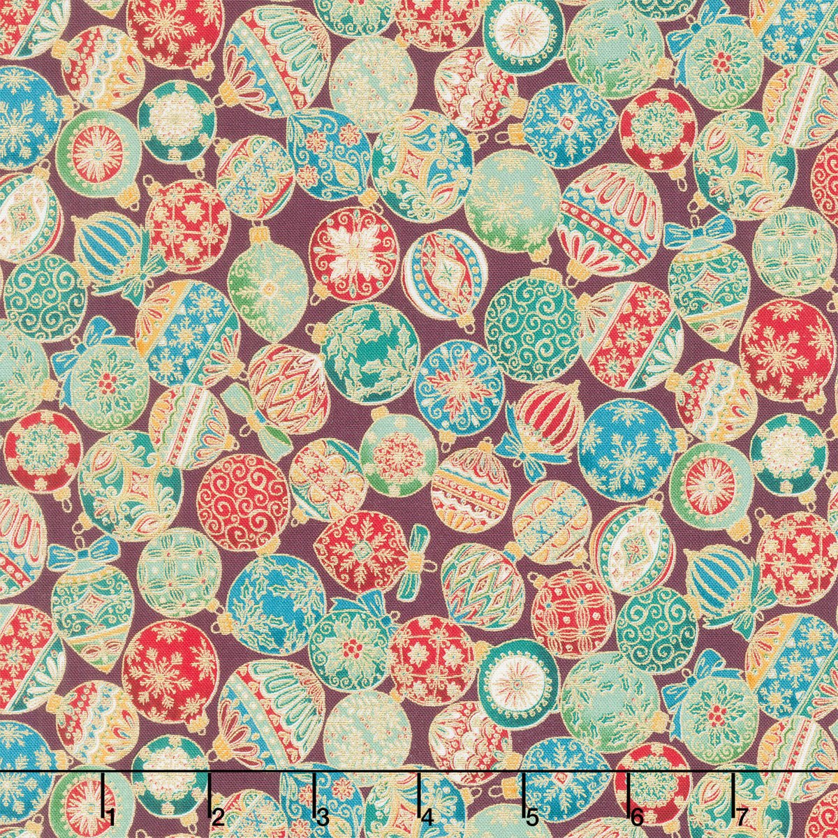 Adorn - Ornament Burgundy Metallic Yardage