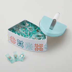 Missouri Star Vintage Iron Tin with 50 Quilting Clips
