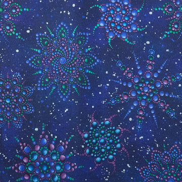 Beaded Medallion - Dark Blue 2 Yard Cut