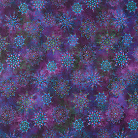 Dragonfly Wonder - Cirrus Beaded Medallion Plum Digitally Printed Yardage
