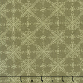 Holly & Hearth - Frosted Windowpanes Evergreen Yardage