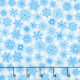 Highland Glen - Winter Snowflakes Light Blue Yardage