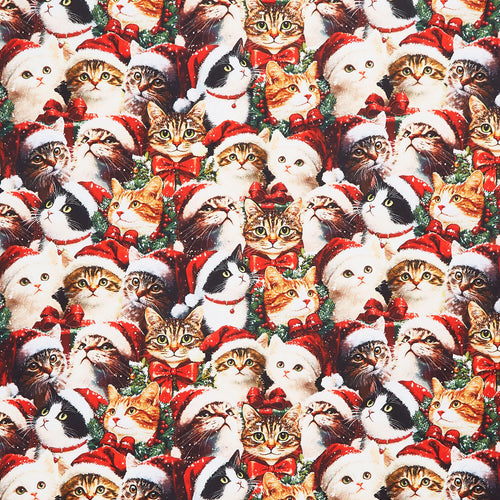 Merry Cats - Merry Cats Portraits Multi Yardage
