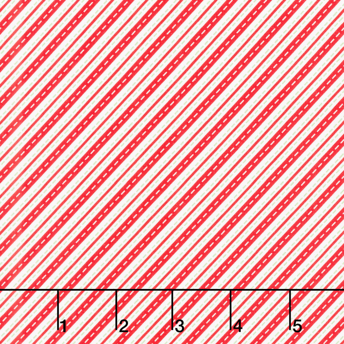 Christmas In Quilt Town - Candy Cane Stripe Red Yardage