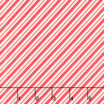 Christmas In Quilt Town - Candy Cane Stripe Red Yardage