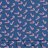 Christmas In Quilt Town - Candy Canes Tossed Navy Yardage