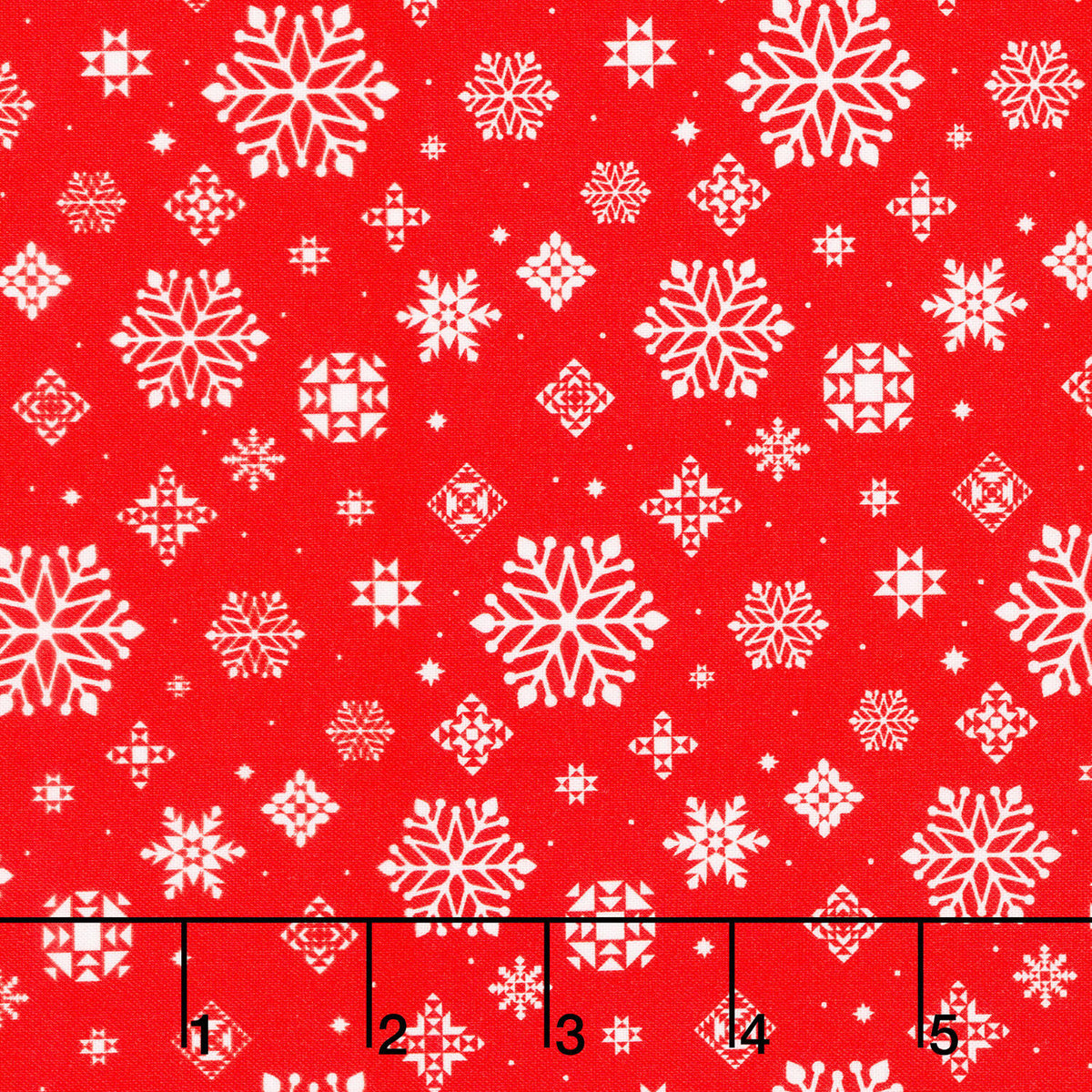 Christmas In Quilt Town - Snowflakes Red Yardage