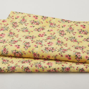 Birds & Blooms - Ditsy Floral Yellow 2 Yard Cut