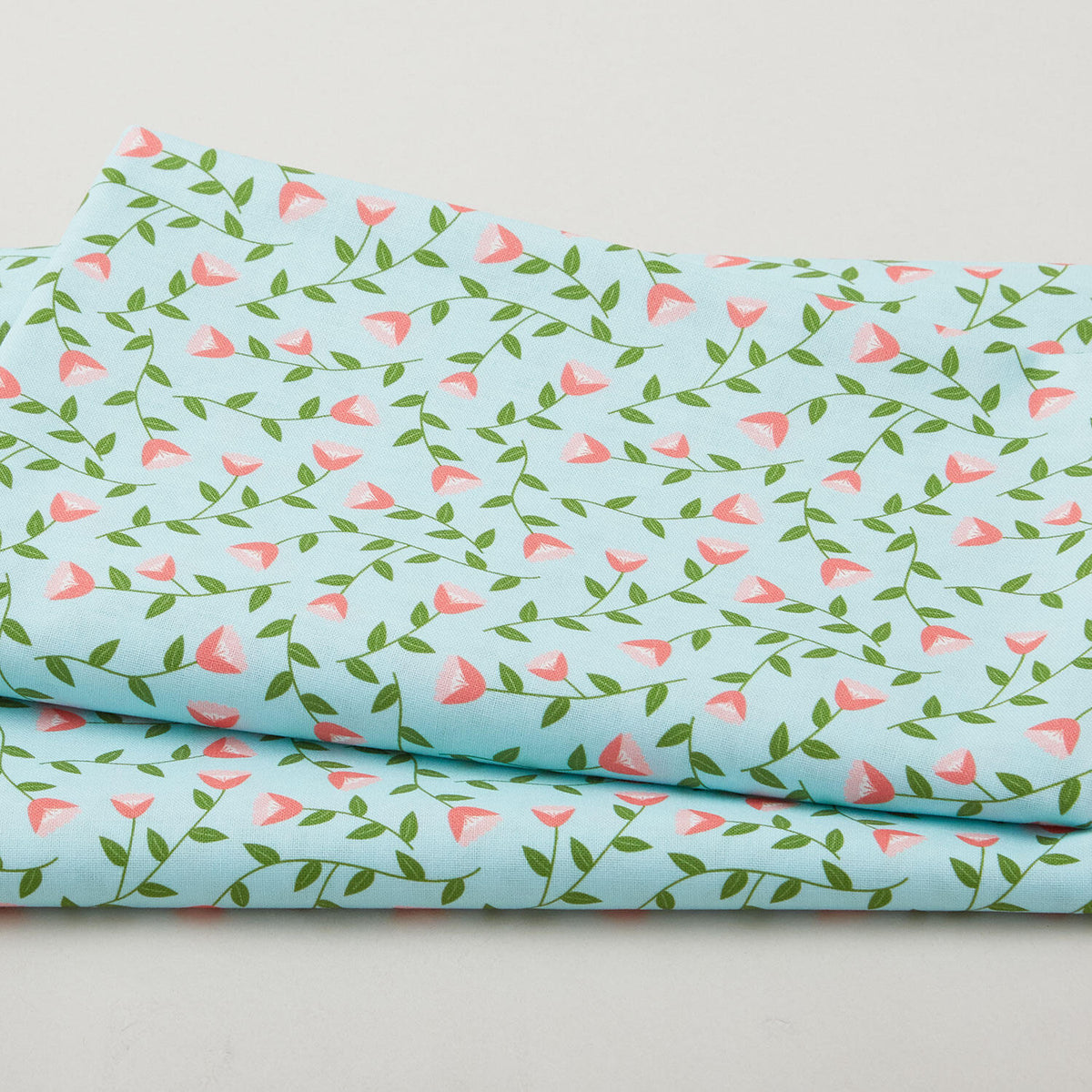 The Bright Side - Viney Flowers Turquoise 2 Yard Cut