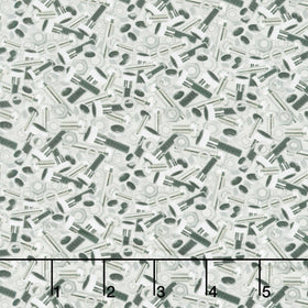 Let's Get Building - Nuts and Bolts Grey Yardage