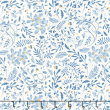 Holly Jolly Calico - Swirls Foliage Ecru Navy Yardage