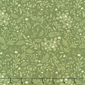 Holly Jolly Calico - Swirls Foliage Evergreen Yardage