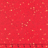 Holly Jolly Calico - Swirls Foliage Crimson Yardage