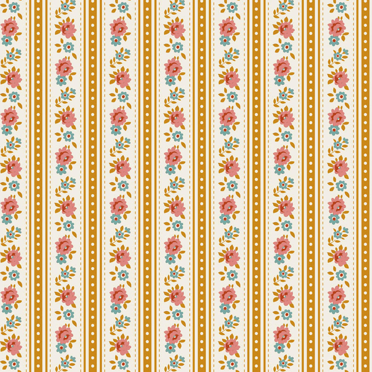 Village Life - Agnes Ochre Yardage