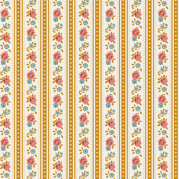 Village Life - Agnes Ochre Yardage