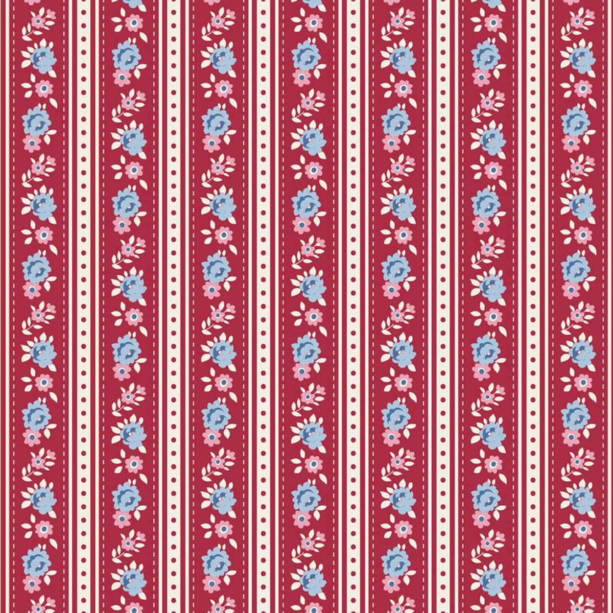 Village Life - Agnes Burgundy Yardage