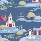 Village Life - Village Blue Yardage