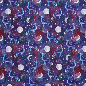 Celeste - Lunar Wolves Navy Yardage