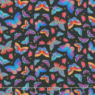 Fantasticats - Flutterbyes Black Yardage