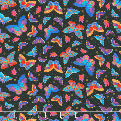 Fantasticats - Flutterbyes Black Yardage