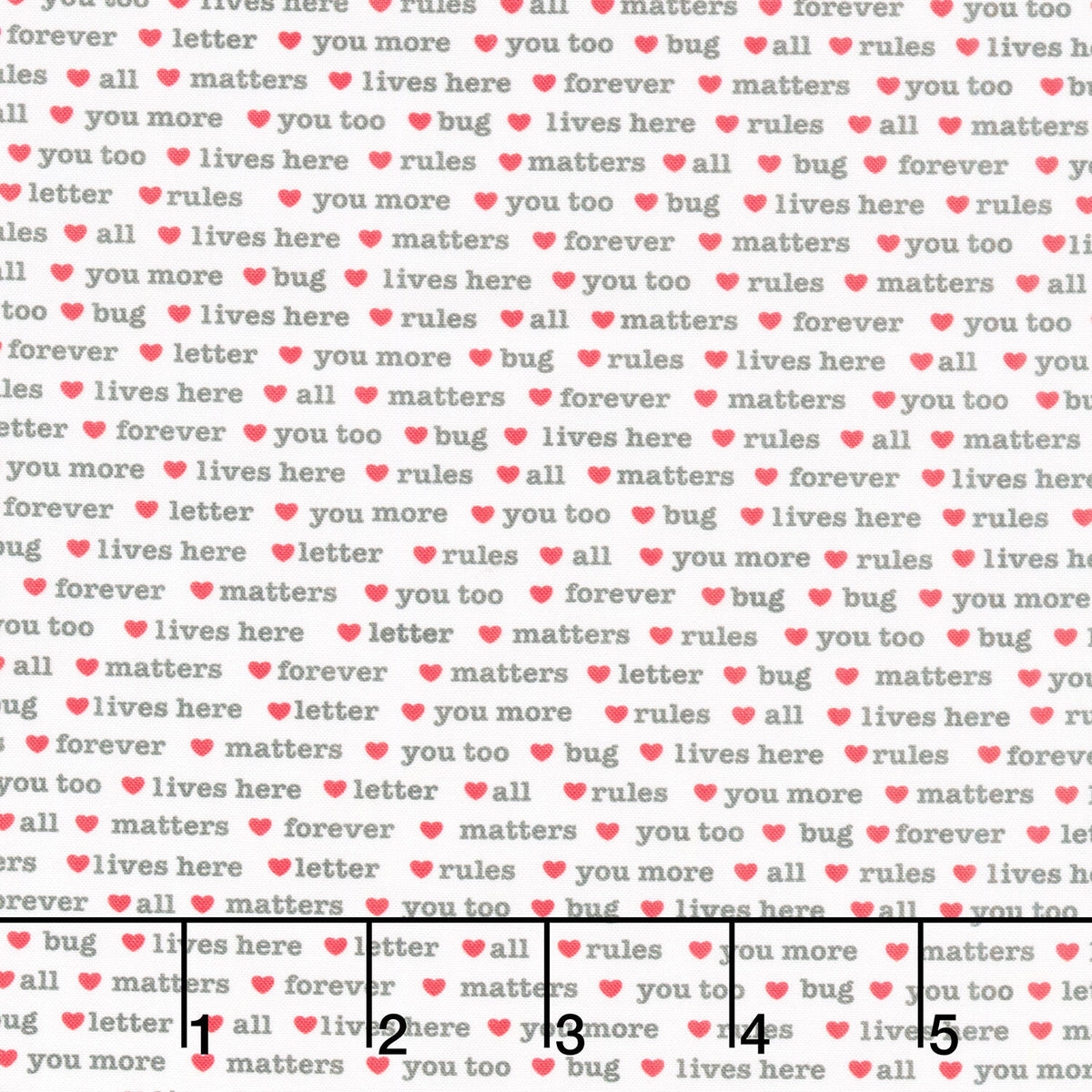 Love Matters - Words White Yardage