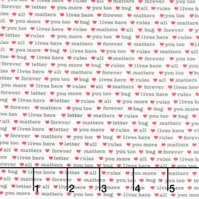 Love Matters - Words White Yardage
