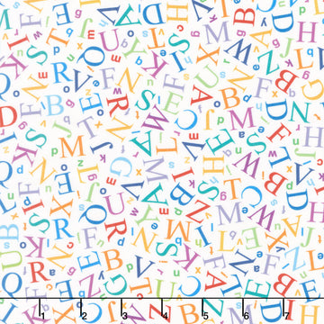 Amazing Alphabet - Letters White Yardage