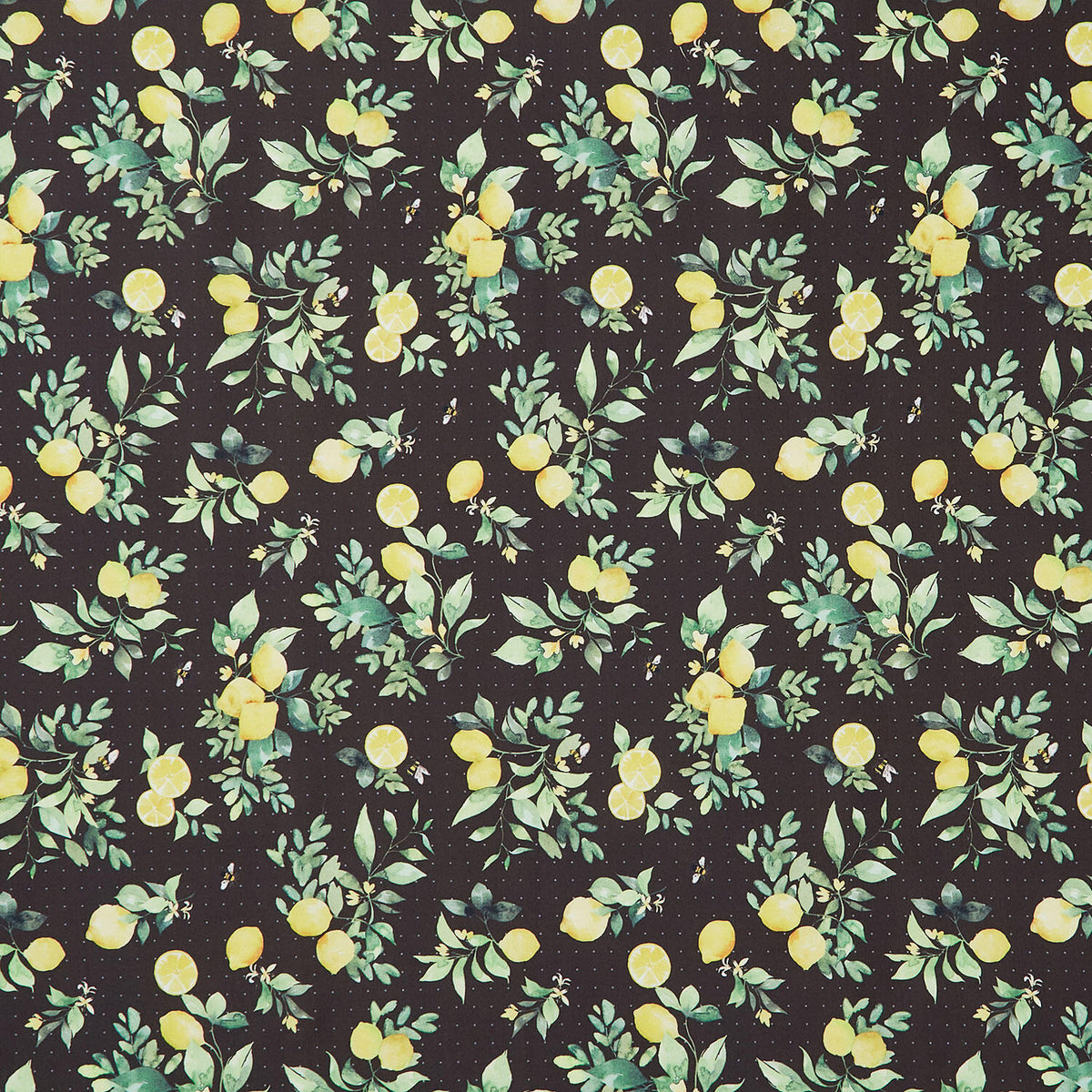 Lemon Zest - Citrus Grove Black Yardage