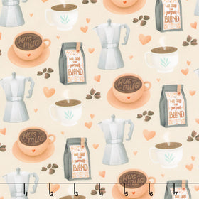 Perfect Blend - Coffee Shop Light Khaki Yardage