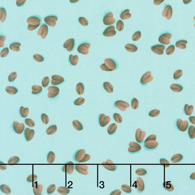 Perfect Blend - Coffee Beans Turquoise Yardage
