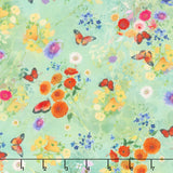 Fleur De Rose - Butterfly Garden Mint Yardage