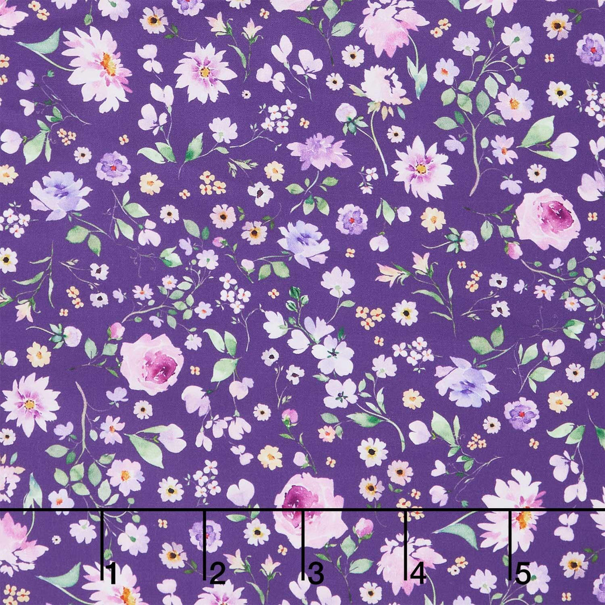 Chateau En Fleur - Allover Floral Dark Purple Yardage