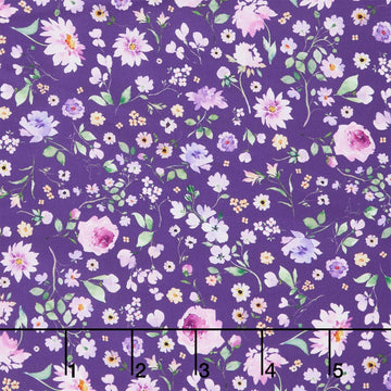 Chateau En Fleur - Allover Floral Dark Purple Yardage