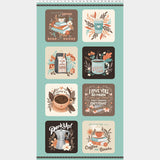 Perfect Blend - Coffee Turquoise Panel