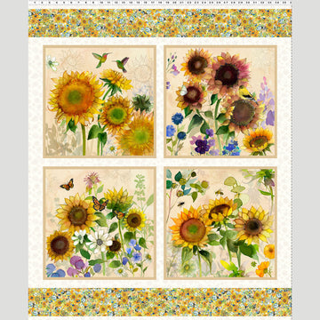 Sunflower Song - Sunflower Cream Digitally Printed Panel