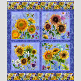 Sunflower Song - Sunflower Blue Digitally Printed Panel