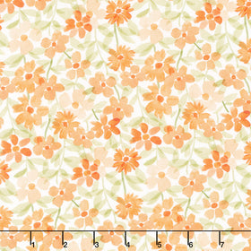 Secret Garden - Spring Floral White Yardage