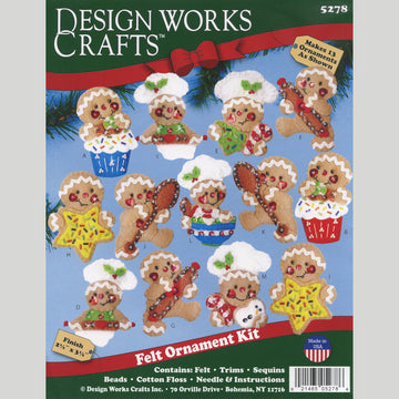 Gingerbread Chefs Felt Ornaments Kit