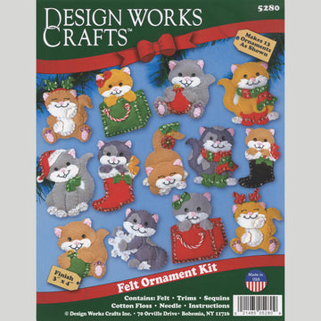 Holiday Cats Felt Ornaments Kit