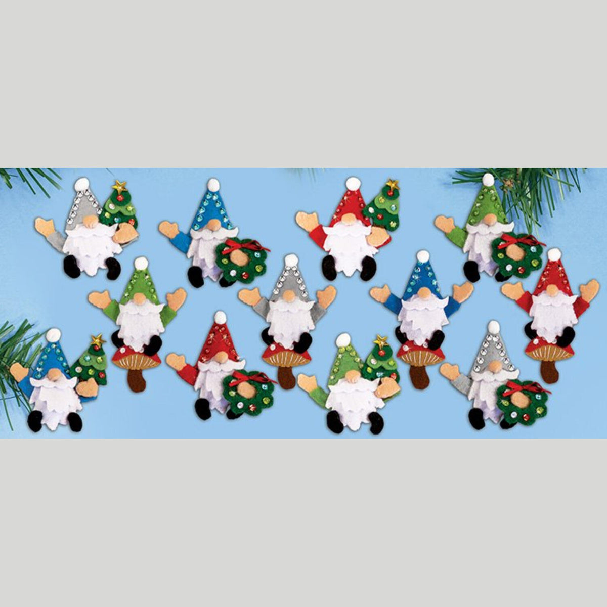 Gnomes Felt Ornaments Kit