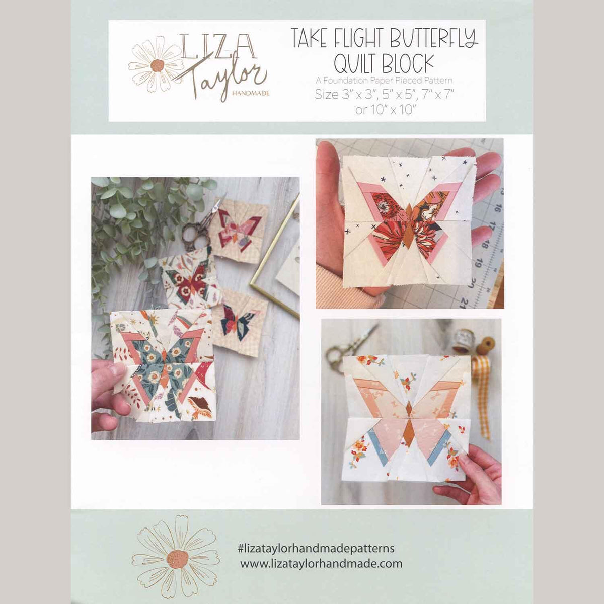 Take Flight Butterfly FPP Quilt Block Pattern