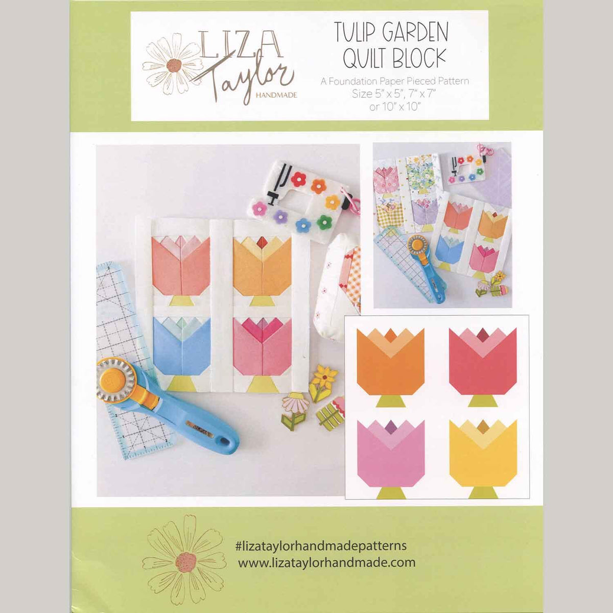 Tulip Garden FPP Quilt Block Pattern