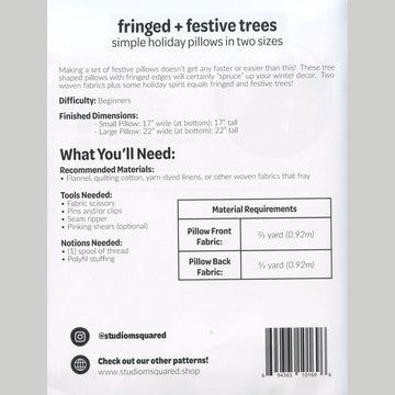 Fringed and Festive Trees Pillow Pattern