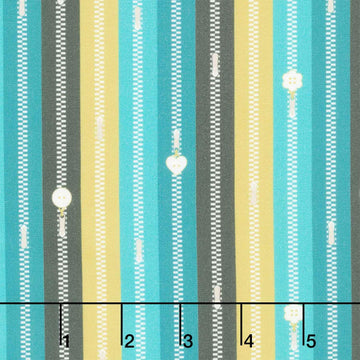 Bits and Bobs - Zippers Teal Yardage