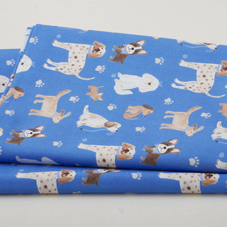 Sit Stay Love Favorites - Patient Pups Blue 2 Yard Cut