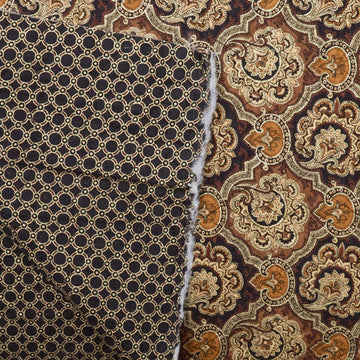 Double Faced Pre-Quilted Cotton - Medallion Chocolate 8 Yard Bolt