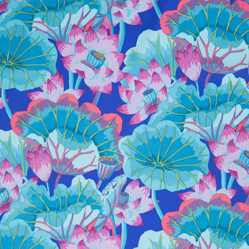 Kaffe Fassett Collective - August 2025 Lake Blossoms Turquoise Yardage