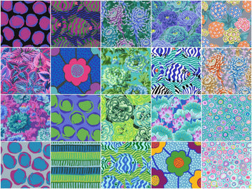 Kaffe Fassett Collective August 2025 Cool Colorstory 10" Squares